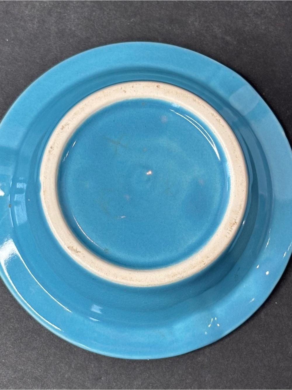 Vintage Asahi Shoten Blue Round Ceramic Ashtray with Shell Diorama & Pearls - Picture 2 of 6